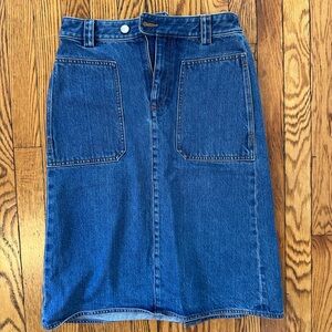 A.P.C. Blue Denim Midi Skirt